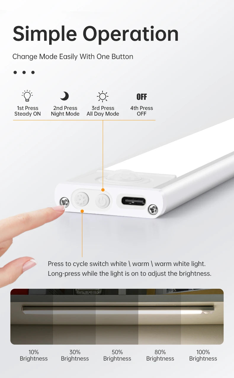 Motion Sensor LED Cabinet Lights – 3 Pack