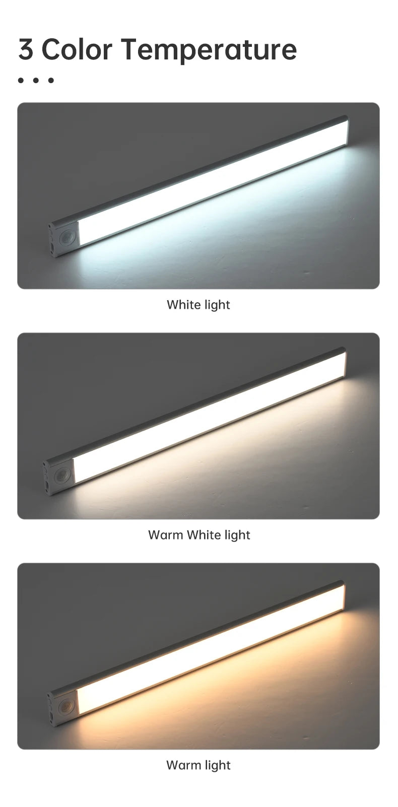 Motion Sensor LED Cabinet Lights – 3 Pack
